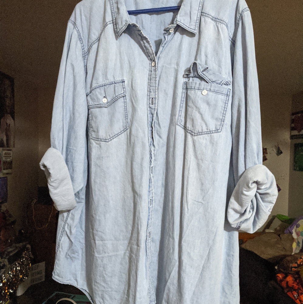 Torrid Button Down Chambray Top